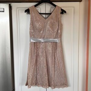 Custom lilac/gray lace dress